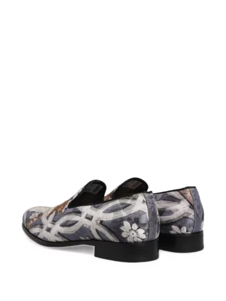 Loafersy Dolce And Gabbana w kwiatki szare