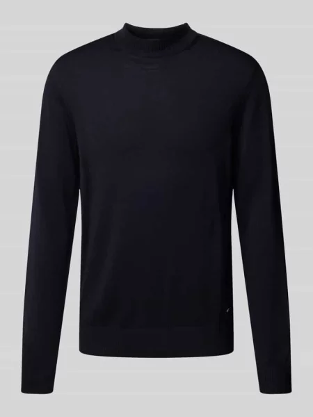 Sweter o kroju regular fit z czystej żywej wełny model Davide' Joop! Collection niebieski