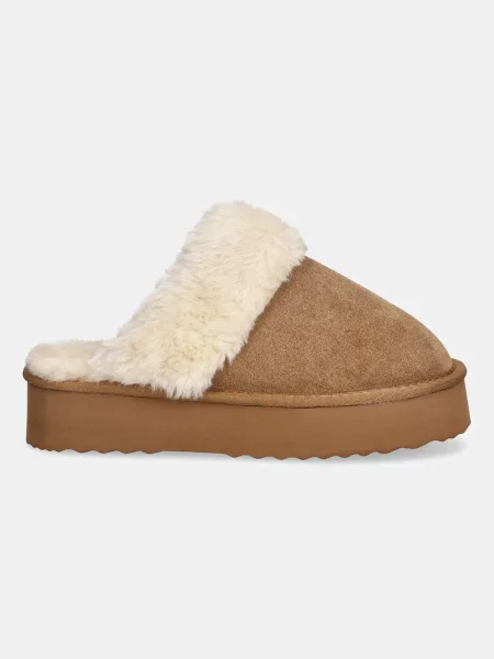 Замшевые тапочки Answear.lab коричневые