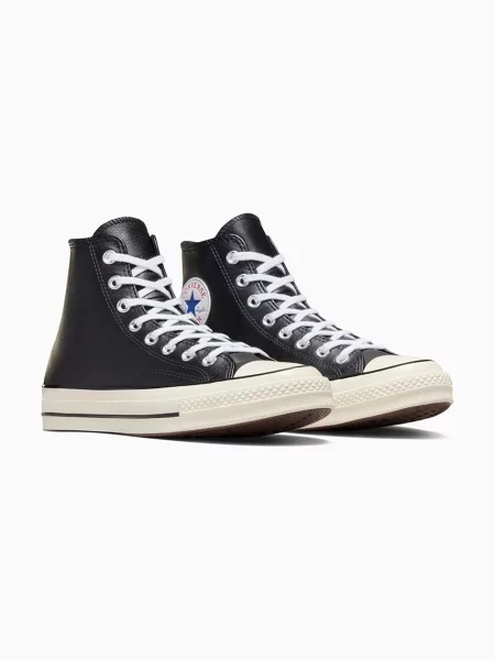 Кожаные кеды Converse черные