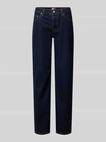 Proste jeansy o kroju straight fit z mieszanki bawełny model SOPHIE' Tommy Jeans granatowe