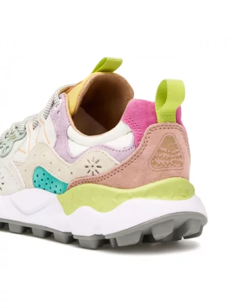 Sneakersy Flower Mountain w kwiatki zamszowe białe
