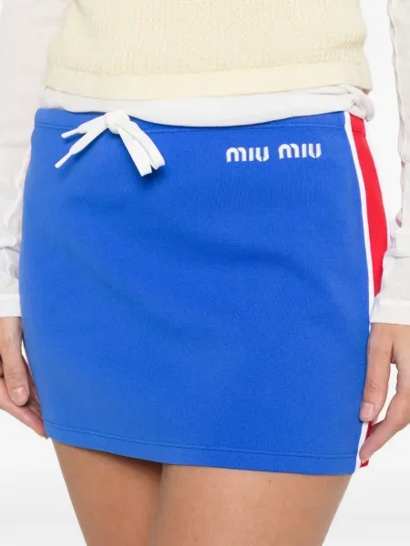 Мини пола Miu Miu на райета синьо