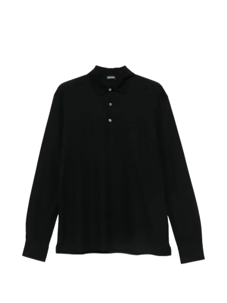 Lung tricou polo Zegna negru