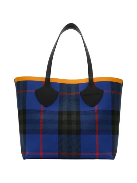 Geantă shopper Burberry în carouri albastru