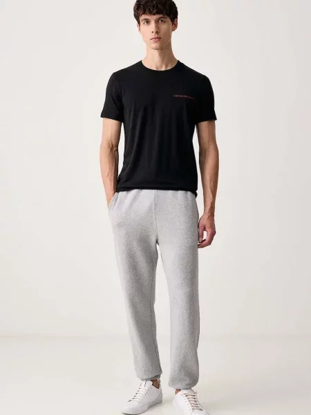 Emporio Armani Underwear lounge tričko pánske s elastanom čierna