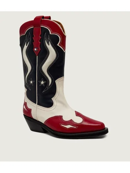 Tommy Jeans De piele cizme cowboy ARCHIVE