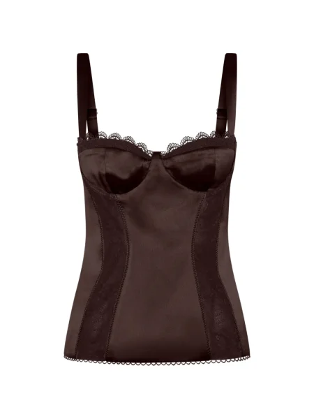 Top Nicholas din dantelă maro