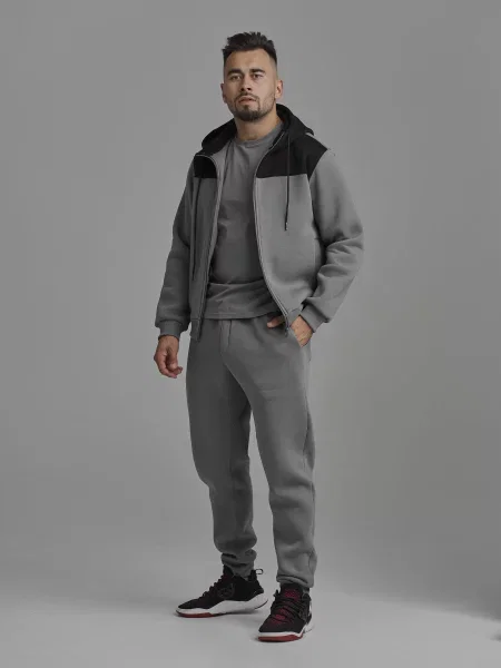 Флисовый костюмный спортивный костюм Handy Wear серый
