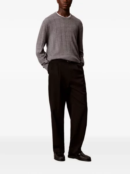 Pulover Calvin Klein cu broderie gri