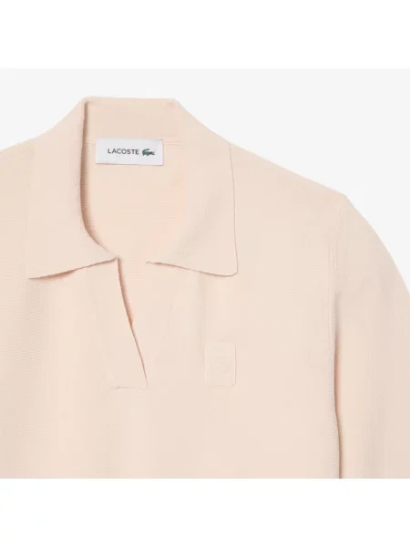 Lacoste Dziana Koszulka Polo Regular Fit Z Otwartym Kołnierzykiem I Naszywką różowa