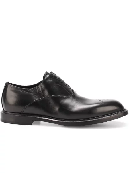 Oksfordy Dolce And Gabbana sznurowany skórzany czarny