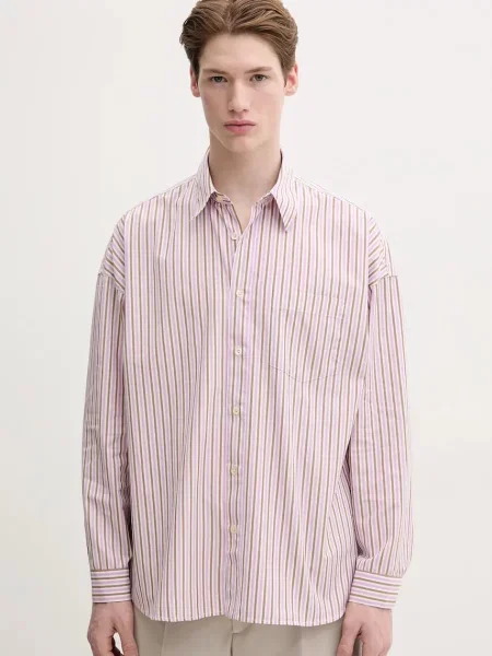 Риза Sunflower мъжка лилаво със свободна кройка с класическа яка виолетово