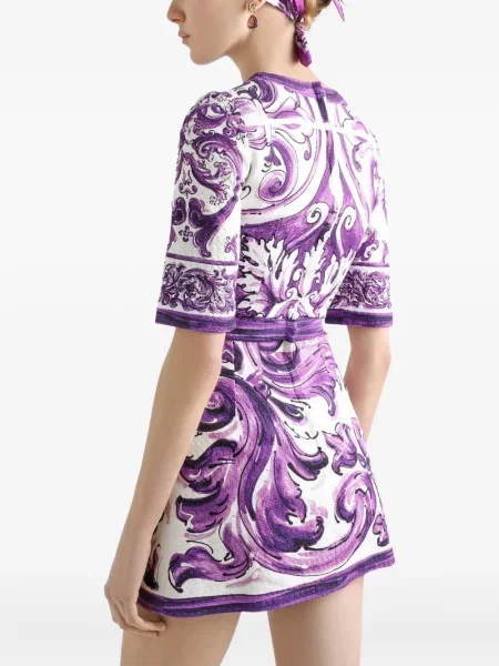 Rochie mini Dolce & Gabbana cu imagine de costum alb