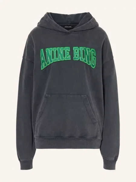 Anine Bing Mikina S Kapucí Harvey tmavě / zelená šedá