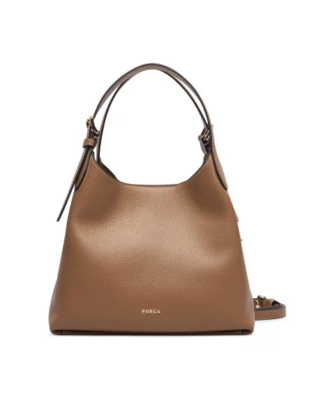 Furla geantă pentru femei din piele Primrose M Hobo bej