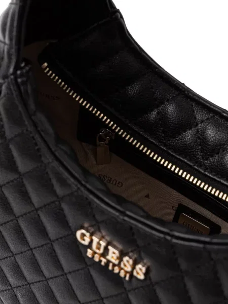 Шопинг чанта Guess с автограф черно