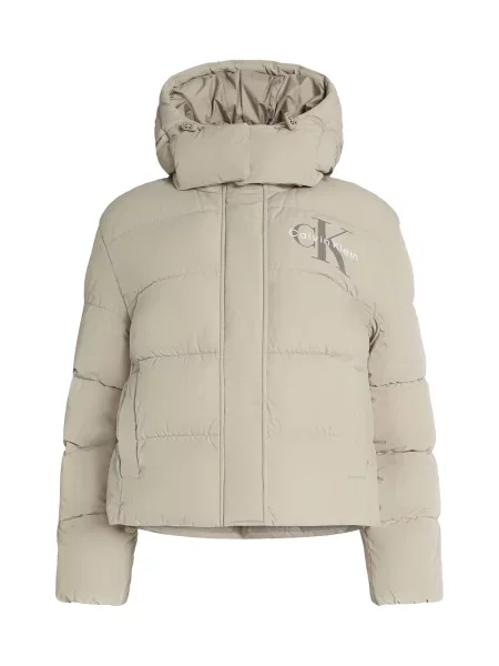 Calvin Klein Jeans Geacă de iarnă maro cappuccino / auriu alb