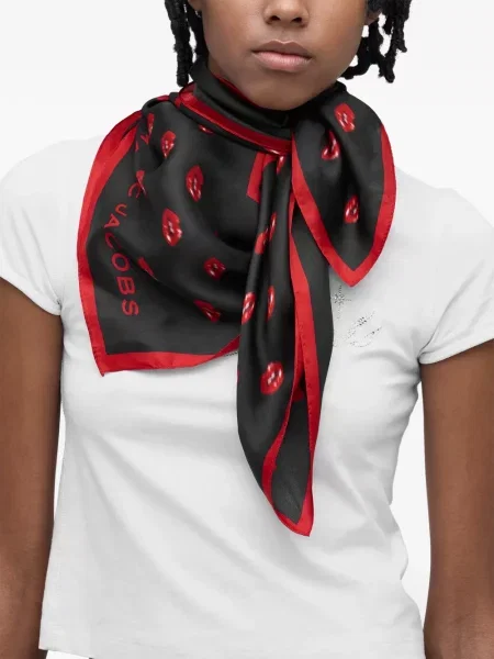 Fular Marc Jacobs cu imagine negru