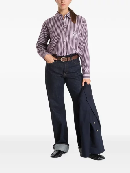 Cămașă Gant cu broderie cu dungi violet