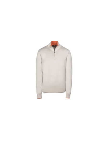 Dzianinowy lekki sweter Moorer beżowy