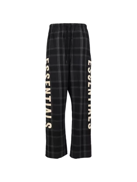 Καρό παντελόνι Fear Of God Essentials φανελένιο μαύρο