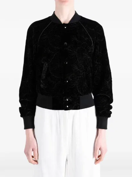 Geacă bomber Ann Demeulemeester cu model floral negru