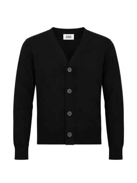 Cardigan Alpha Studio cu decolteu în V negru