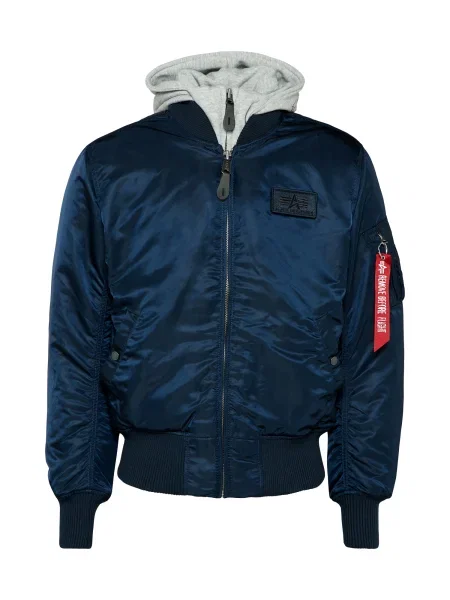 ALPHA INDUSTRIES Prehodna jakna D-Tec temno / svetlo siva / rdeča / črna modra