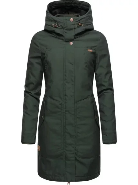 Ragwear Palton de iarnă Jannisa maro / verde închis alb