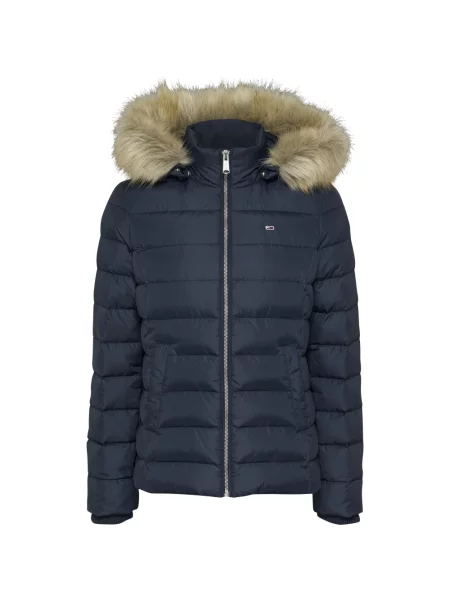 Kurtka jeansowa Tommy Jeans z kapturem z autografem niebieska