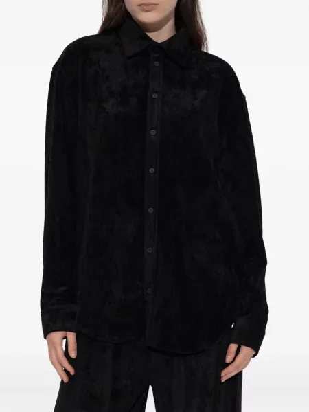 Cămașă Balenciaga de catifea cord negru