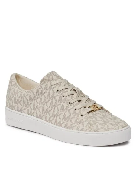 Sneakerși Michael Michael Kors cu șireturi din dantelă bej