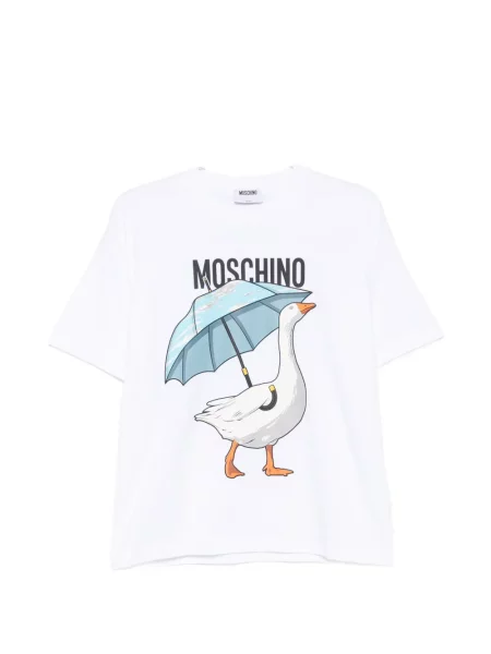 Scurt tricou Moschino cu imagine alb