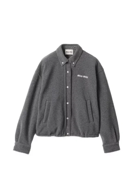 Geacă Miu Miu din fleece gri
