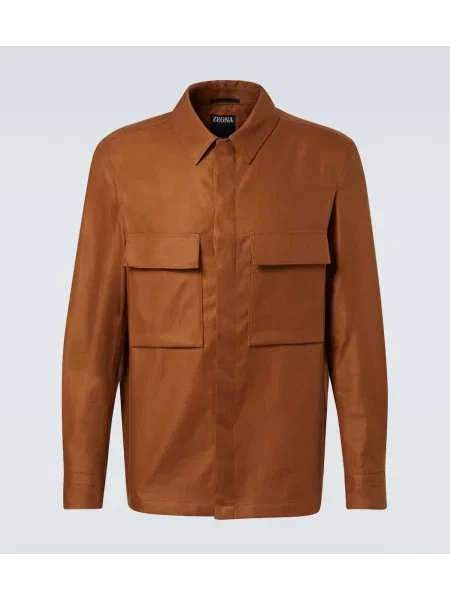 Cămașă Zegna de in maro