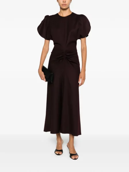 Rochie midi Victoria Beckham cu volane violet