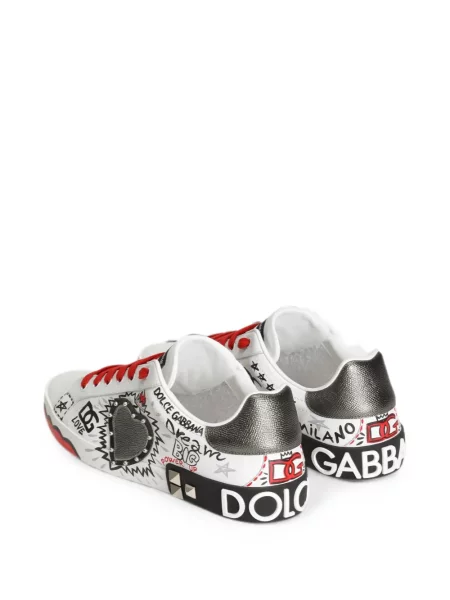 Маратонки Dolce & Gabbana с принт със сърца бяло