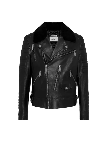 Kurtka skórzana Philipp Plein czarna