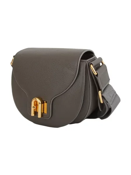 Torebka crossbody Furla skórzana szara