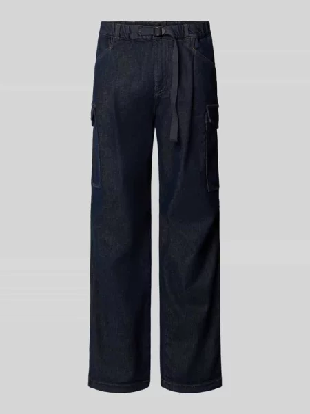 Jeansy o kroju straight fit z cargo Armani Exchange niebieskie