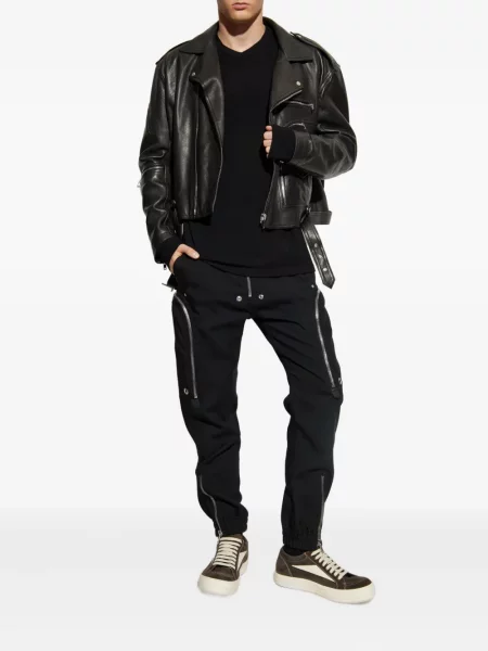 Tricou Rick Owens cu decolteu rotund lung negru