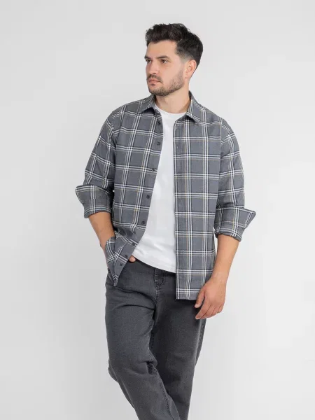 Сорочка Arber бавовна/поліестер сірий