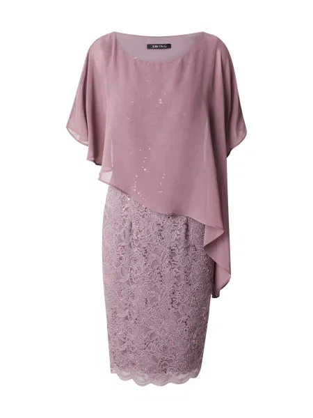 SWING Koktejl obleka mauve