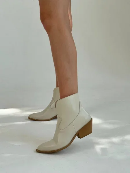 Шкіряні Чоботи білий