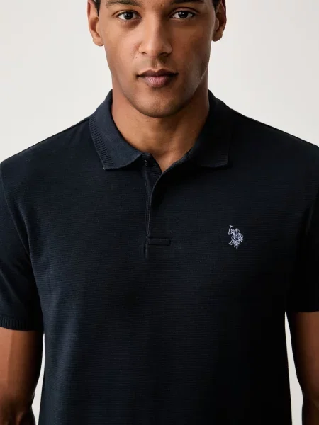 U.S. Polo Assn. férfi póló pamuttal RAISED HORIZONTAL OTTERMAN JERSEY