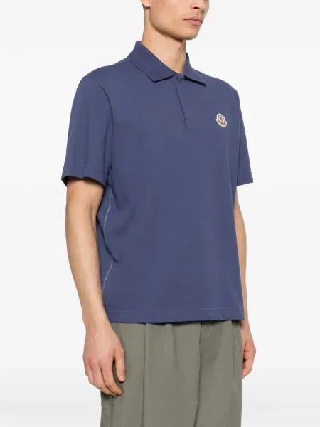 Polo Moncler cu autograf albastru