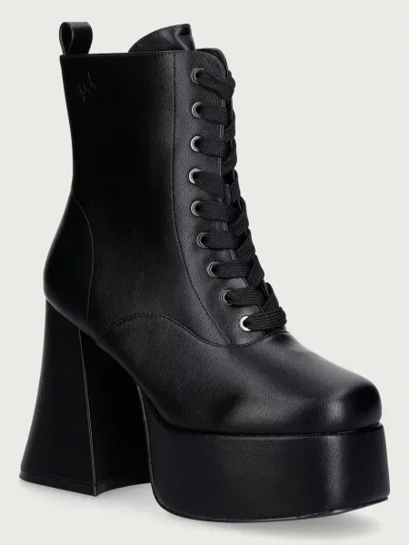 Koi Footwear botine cu pentru femei Reign Lace Up Platform negru