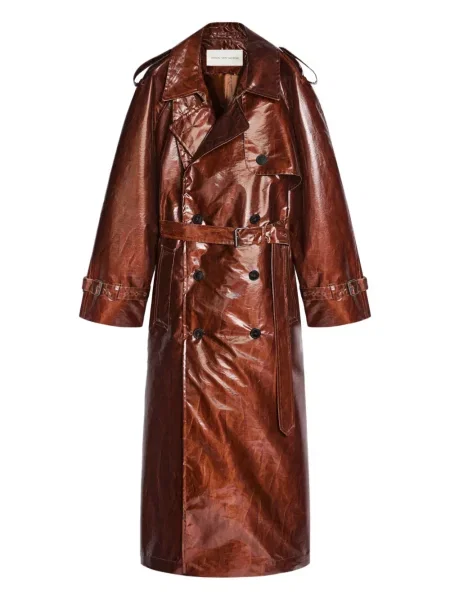 Wodoodporny trencz Dries Van Noten brązowy