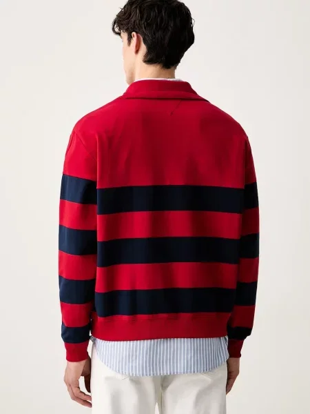 Tommy Hilfiger bluza z bawełną czerwona